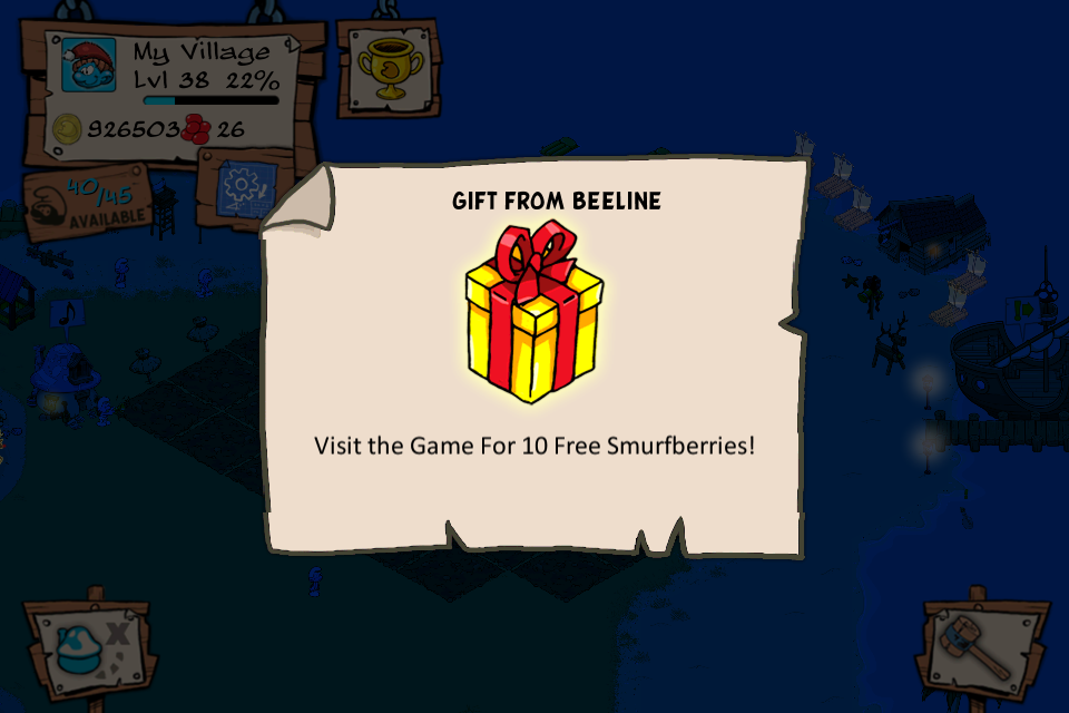 Smurfberries Glitch or Christmas Gift – constantly receiving free 10 berries?