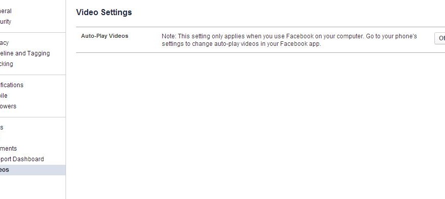 Turn off auto-play videos in facebook