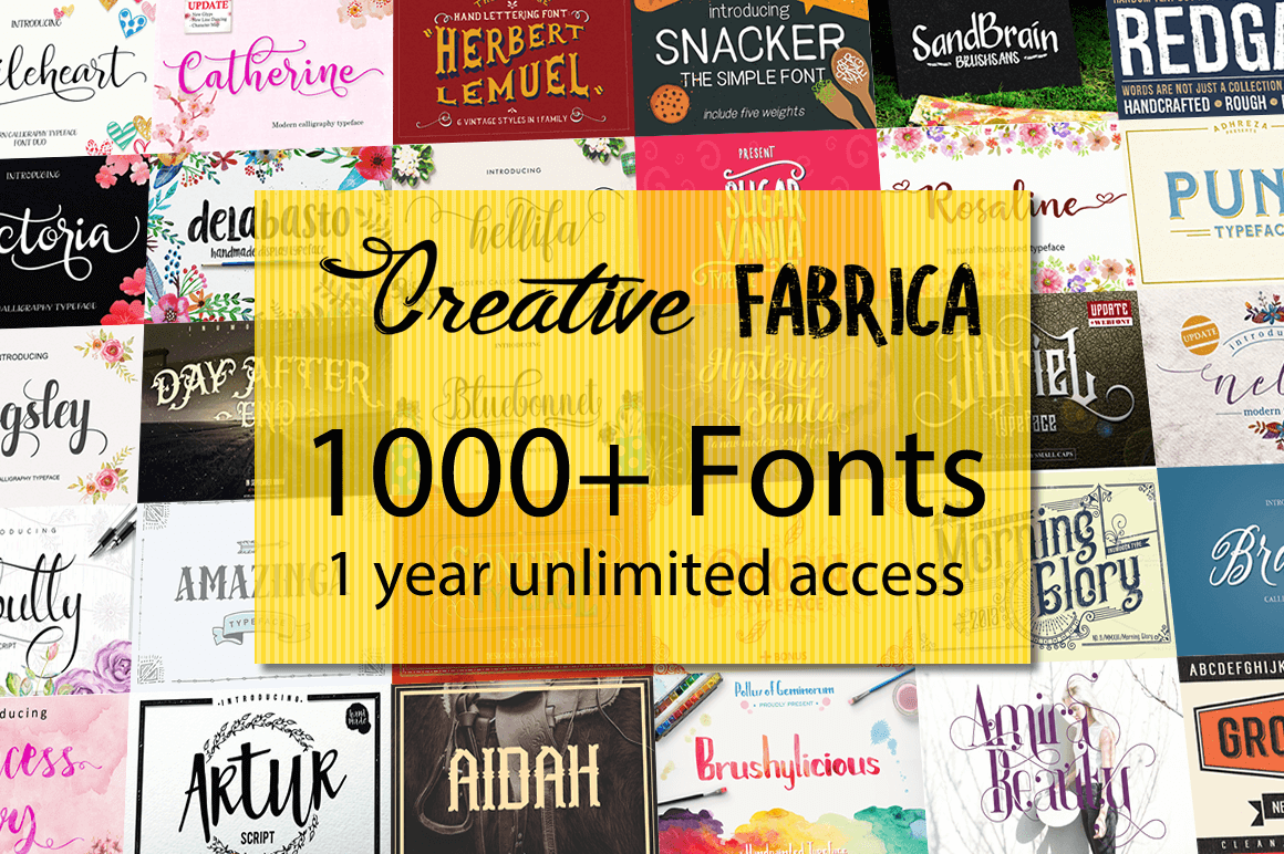 1 Year Unlimited Access to 1300+ Premium Fonts – only $27!