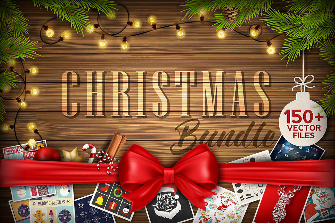 150+ Christmas and New Years Vector Designs – only $15!
