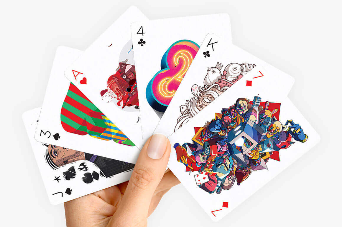 Beautiful FullColor Deck of Playing Cards Illustrated by 55 Artists