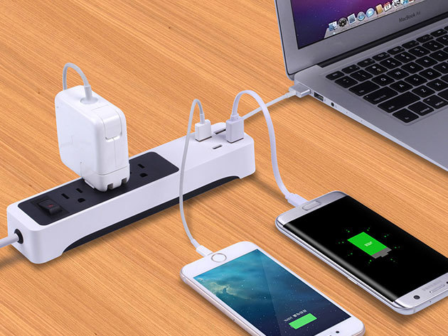 Kinkoo 3-Outlet Surge Protecting Smart Power Strip for $24