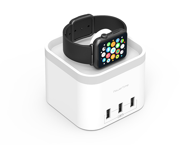 PowerTime Apple Watch Charging Dock with 3 USB Ports for $44