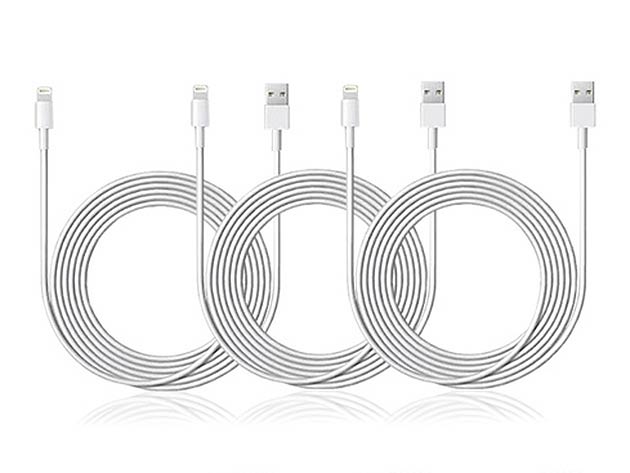 10-Ft MFi-Certified Lightning Cable: 3-Pack for $20