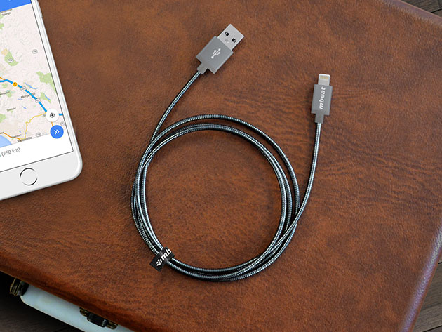 Toughlink MFi-Certified Metal Braided Lightning Cable: 2-Pack for $29