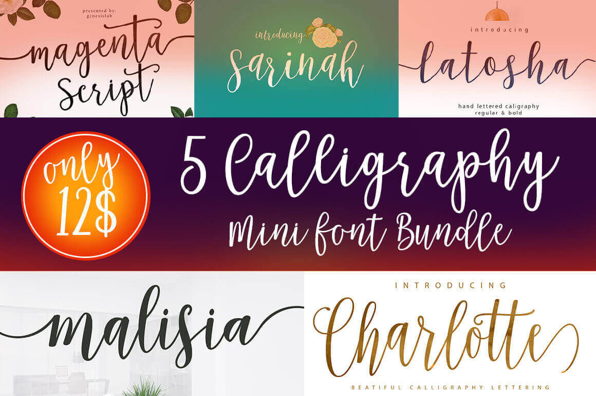 5 Gorgeous, Calligraphy Fonts from Genesis Lab – only $12!