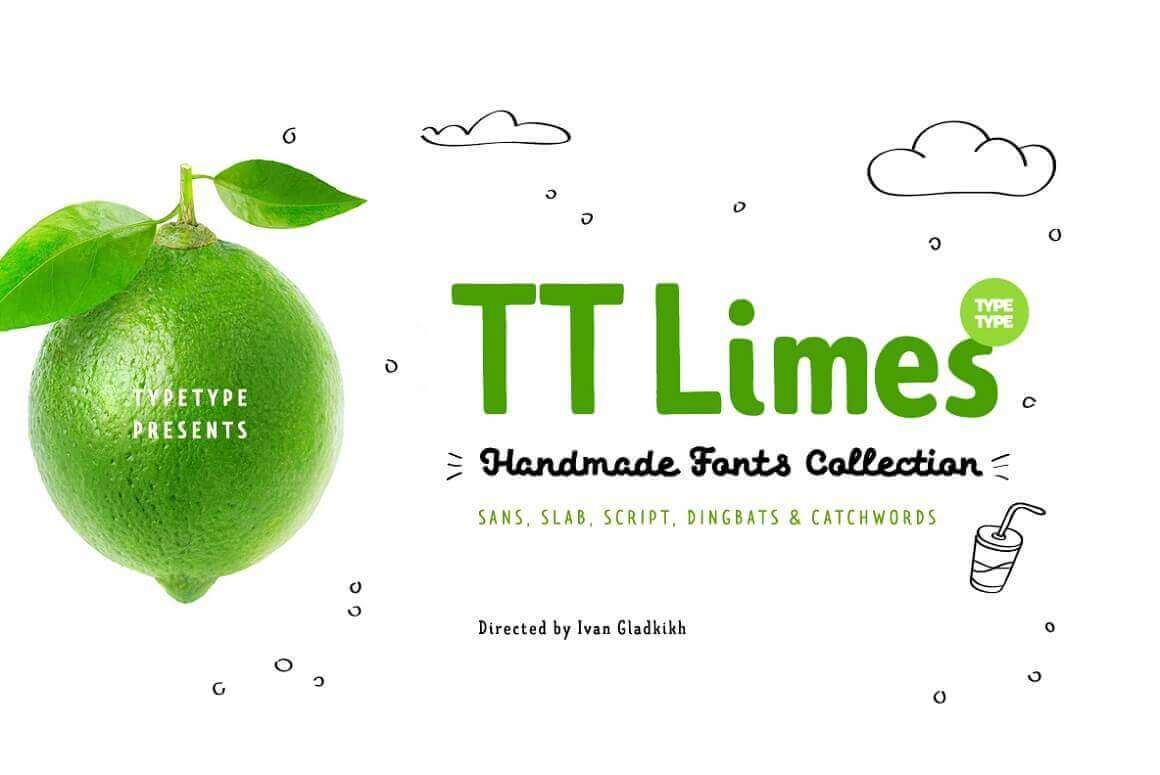 TT Limes, a Fresh Font Family of 23 Unique Typefaces – only $9!