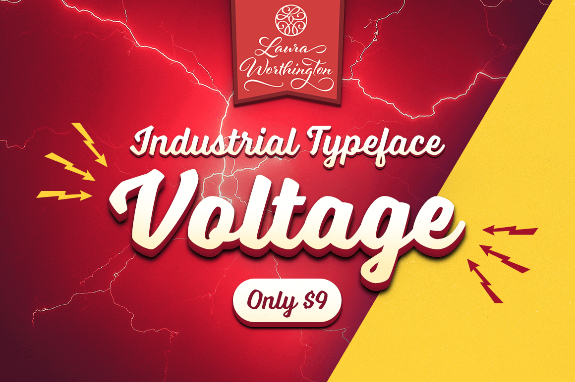 Laura Worthington’s Industrial Typeface Voltage – only $9!