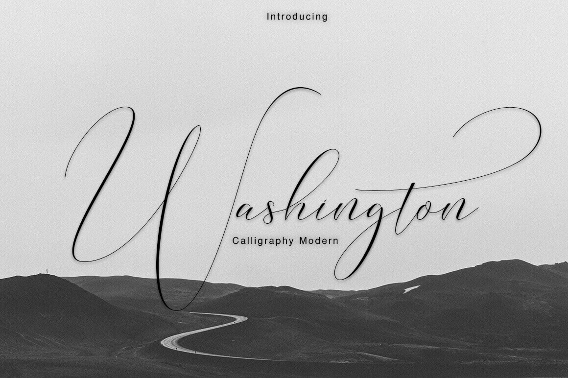 Professional Washington Calligraphy Modern with 450+ Glyphs - only $9!