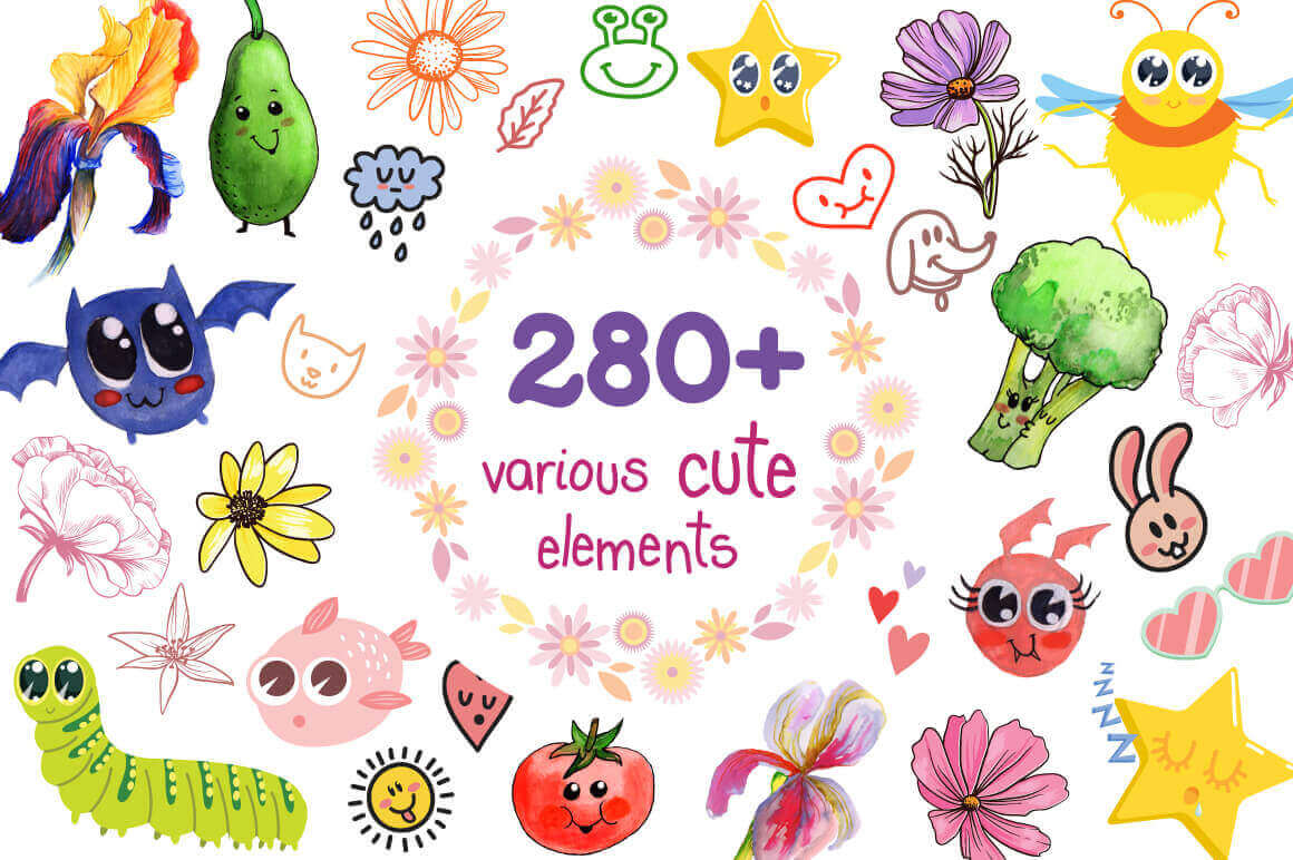 280+ Various Cute Critters and Elements – only $9!