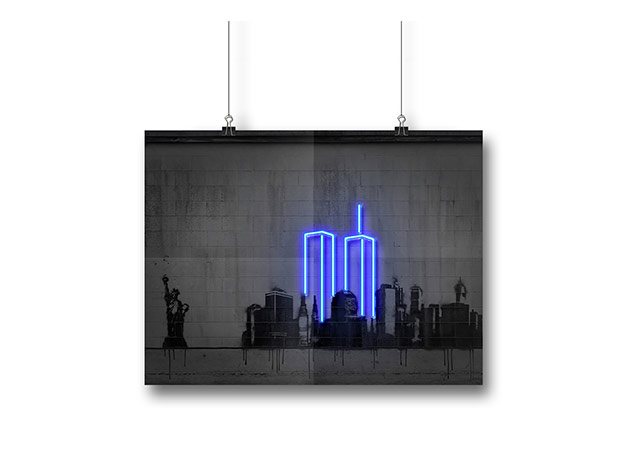 Octavian Mielu Neon Illusion Wall Art (New York 16×12) for $19