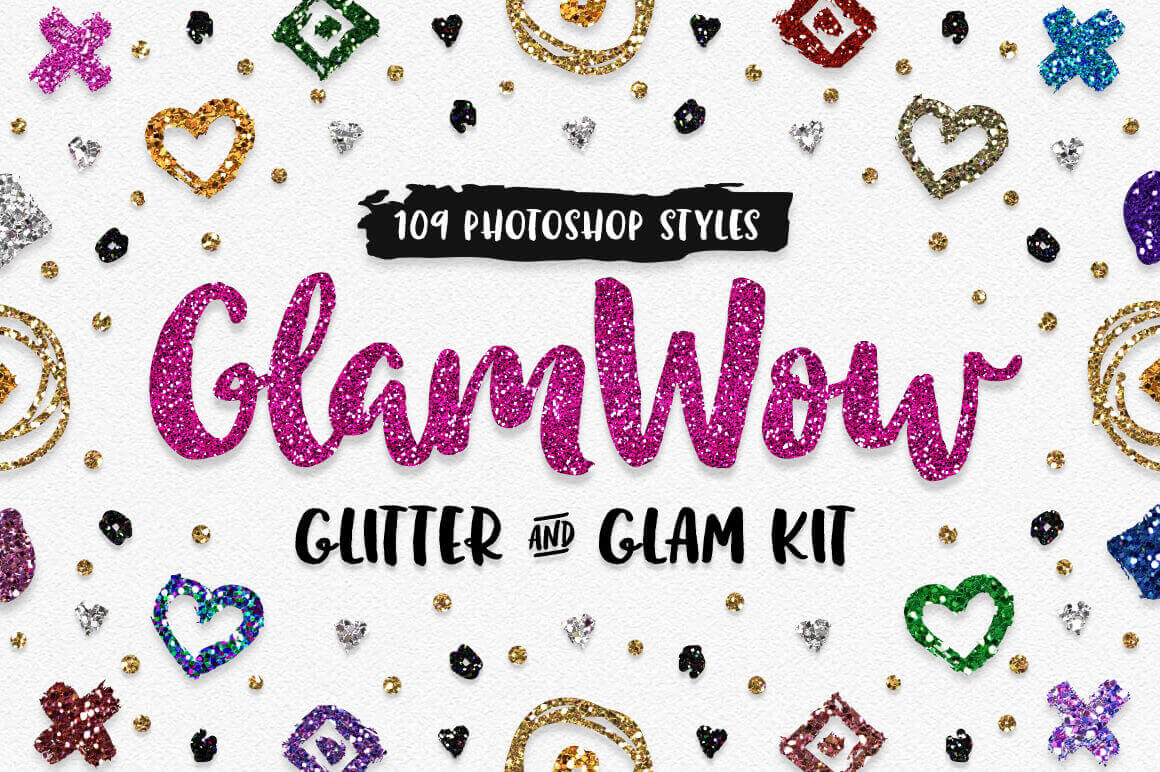 GlamWow: Complete Glitter & Glam Kit For Photoshop – only $7!