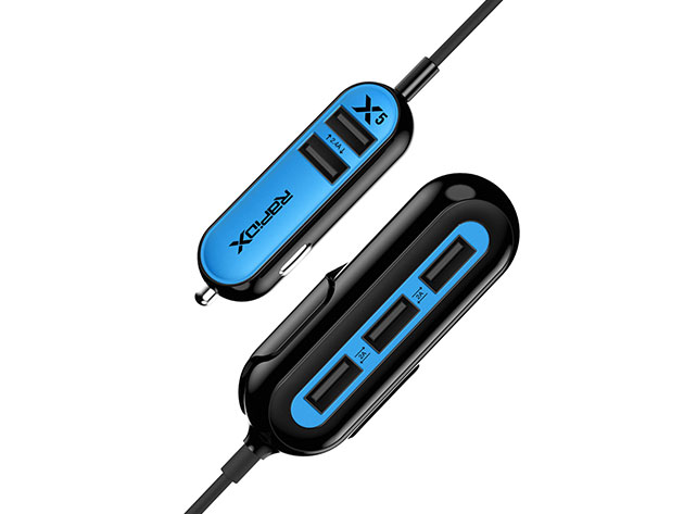 RapidX X5 5-Port Car Charging Hub for $19