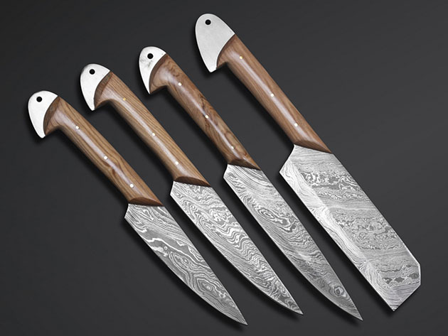 Rose Wood Chef Knives: Set of 4 for $74