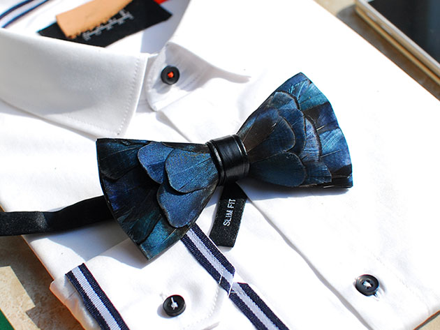Galaxy Ties: Handmade Feather Bow Tie for $33 -Business Legions Blog