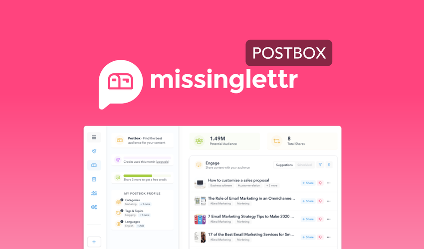 Missinglettr Postbox Lifetime Deal for $59