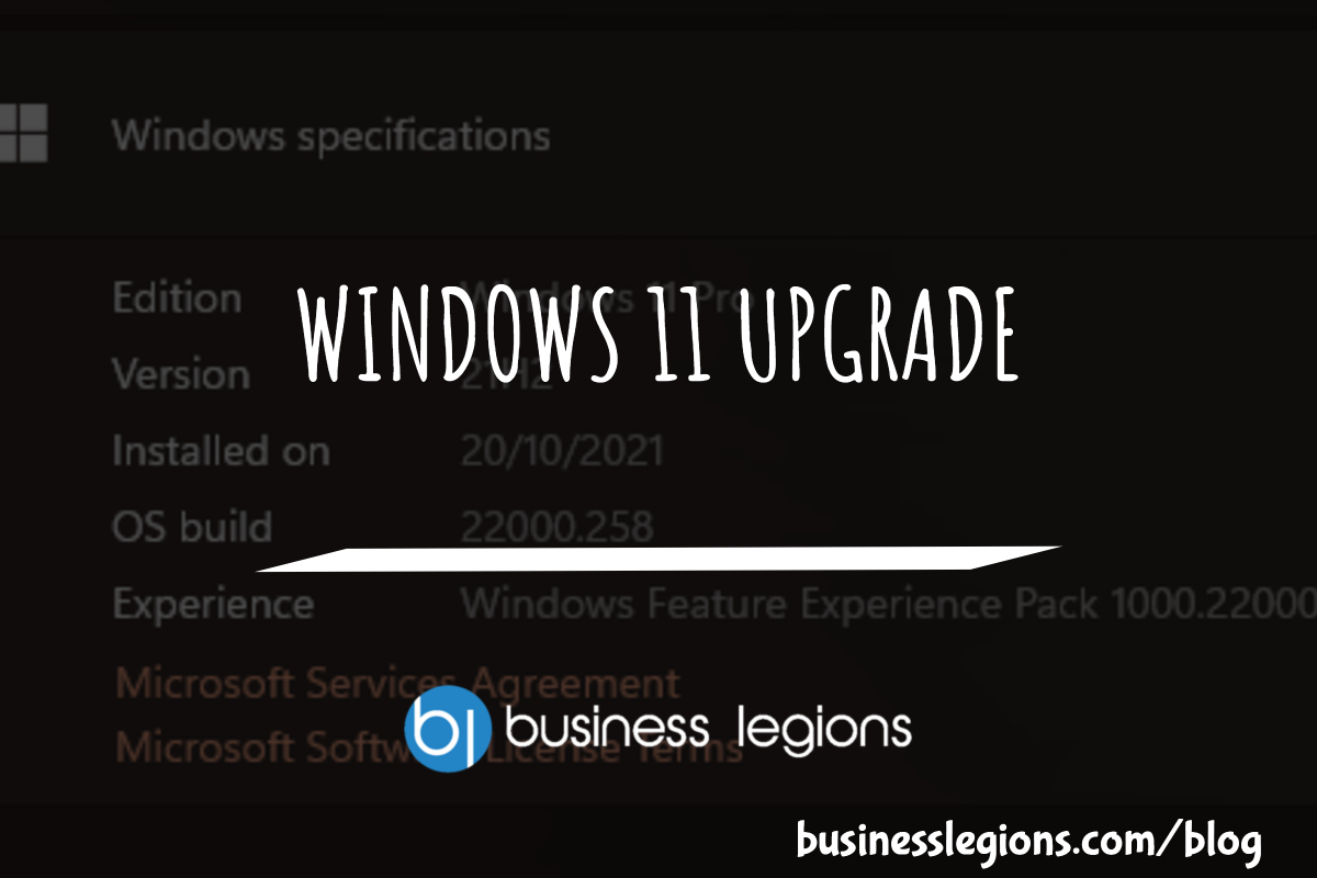 Business Legions Windows 11 upgrade header