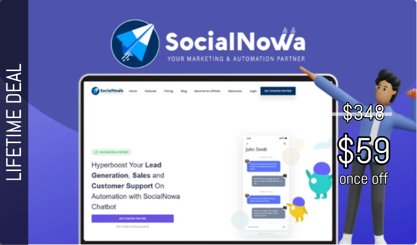 Business Legions - SocialNowa Chatbot Lifetime Deal for $59