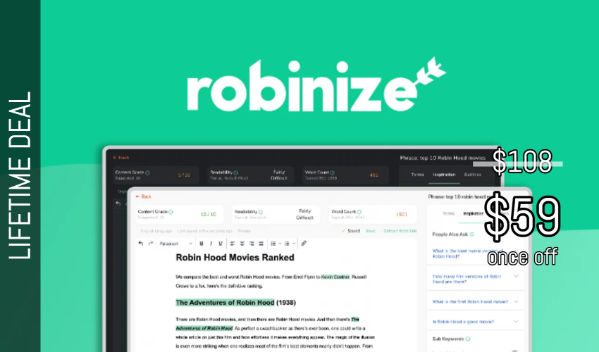 Robinize Lifetime Deal for $69