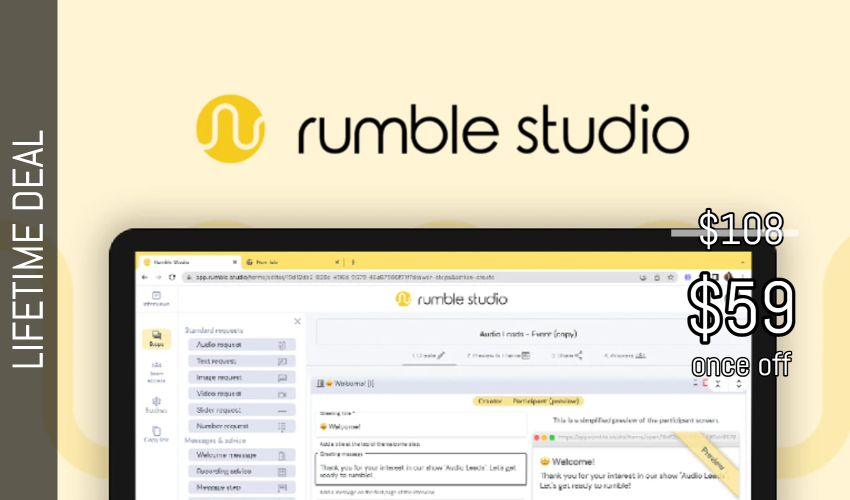 Rumble Studio Lifetime Deal for $59