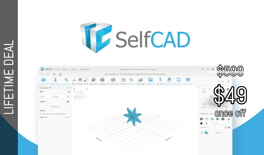 SelfCAD Lifetime Deal for $49