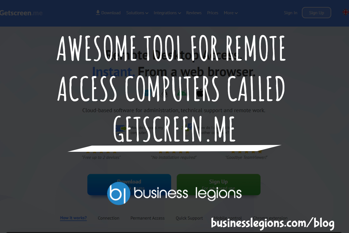 AWESOME TOOL FOR REMOTE ACCESS COMPUTERS CALLED GETSCREEN.ME