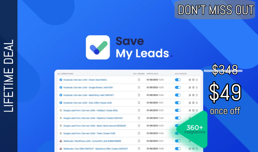Business Legions - SaveMyLeads Lifetime Deal for $49