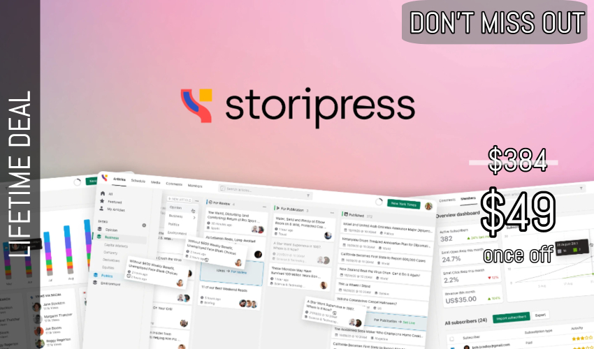 Storipress Lifetime Deal for $49