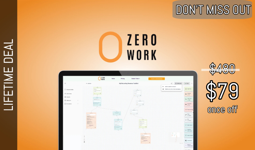 ZeroWork Creator App Lifetime Deal for $79